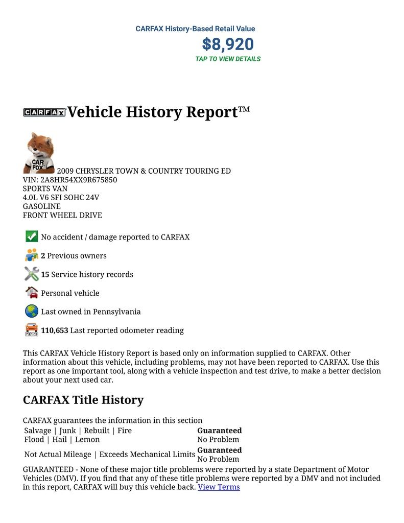 photo CARFAX Vehicle History Report for this 2009 CHRYSLER TOWN amp COUNTRY TOURING ED_ 2A8HR54XX9R675850-page-001_zps9twahkz8.jpg