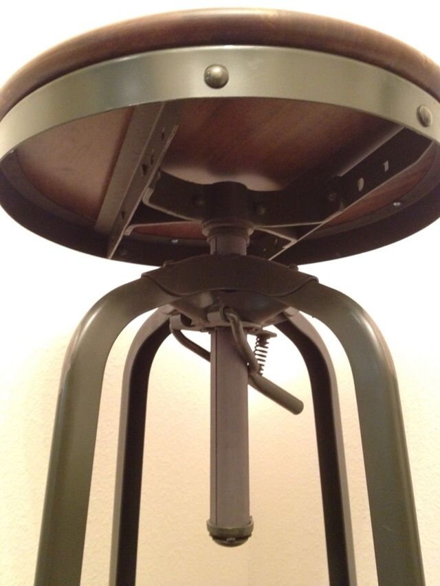 TOLEDO VINTAGE DRAFTING METAL BAR STOOL INDUSTRIAL MACHINE RESTORATION