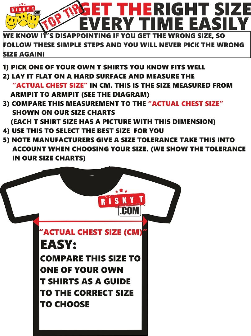 RISKYT.COM TOP TIP GET THE RIGHT SIZE EVERY TIME WHEN BUYING A T SHIRT photo ACTUAL CHEST SIZE GUIDE TOP TIP_zpsrowcfsry.jpg