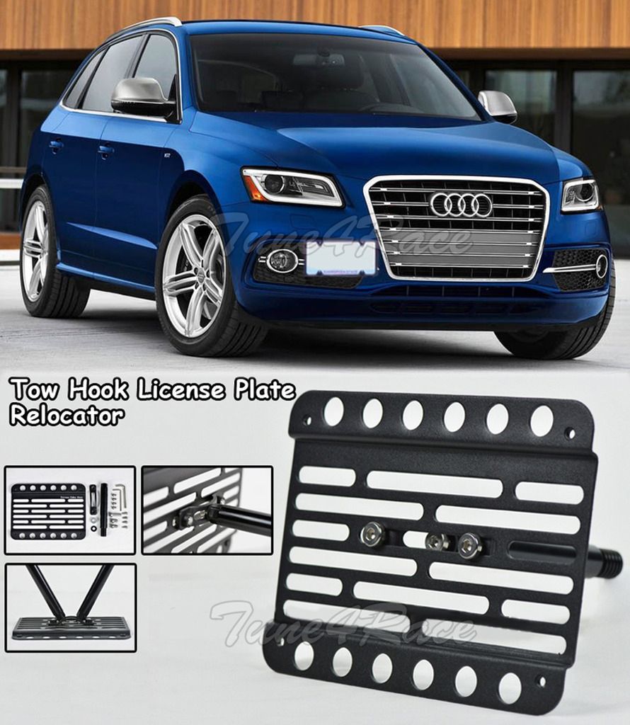 For 2009Up Audi Q5 Front Bumper Tow Hook License Plate Bracket Mount eBay