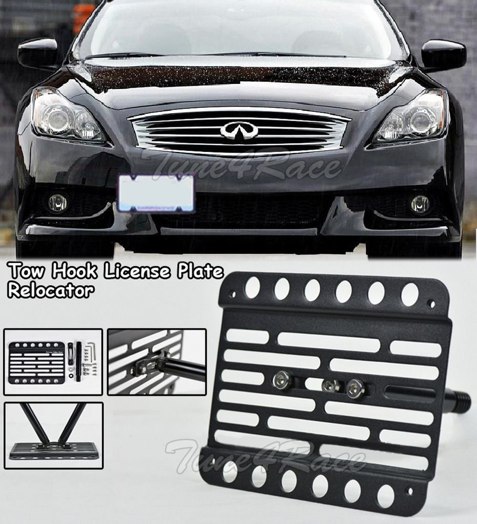 For 0913 Infiniti G37 Sedan Front Bumper Tow Hook License Plate