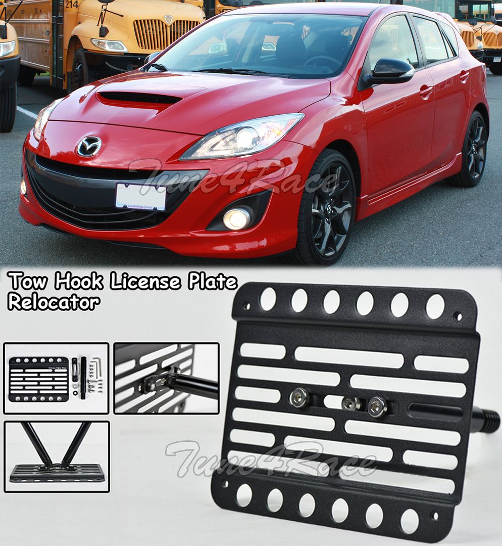 For 1013 MazdaSpeed 3 Hatch Front Bumper Tow Hook License Plate Bracket Mount eBay