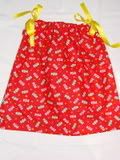 Pillowcase Dress-Candy on red