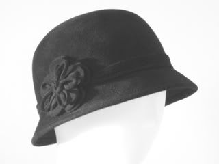 1920's felt cloche,Black cloche,womens cloche hat