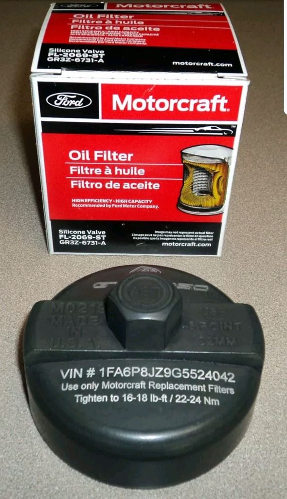GT350 oil filter tool with matching VIN number 2015+ S550 Mustang
