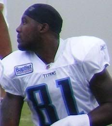 WR Brandon Jones in Titans training camp, 2008. Photo by Andrew Strickert