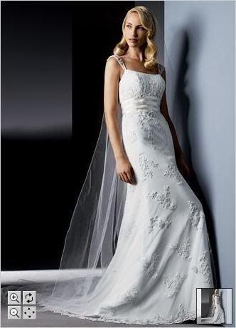White wedding dress with long train Oleg Cassini lace wedding dress