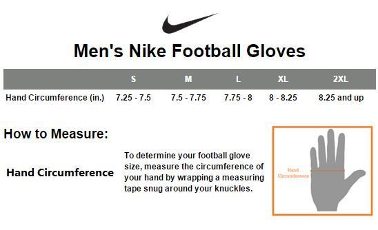 Nike Men S Gloves Size Chart
