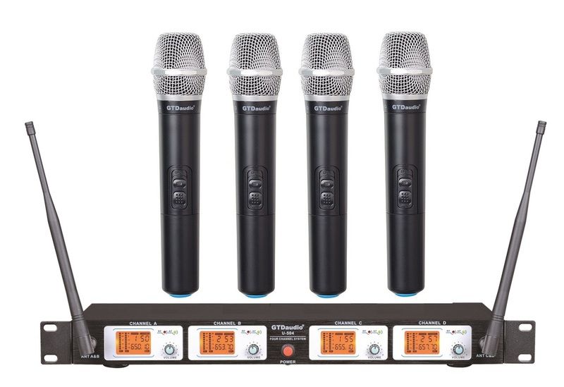 GTD Audio 4 Channel UHF Handheld Wireless Microphone System Mic (Brand