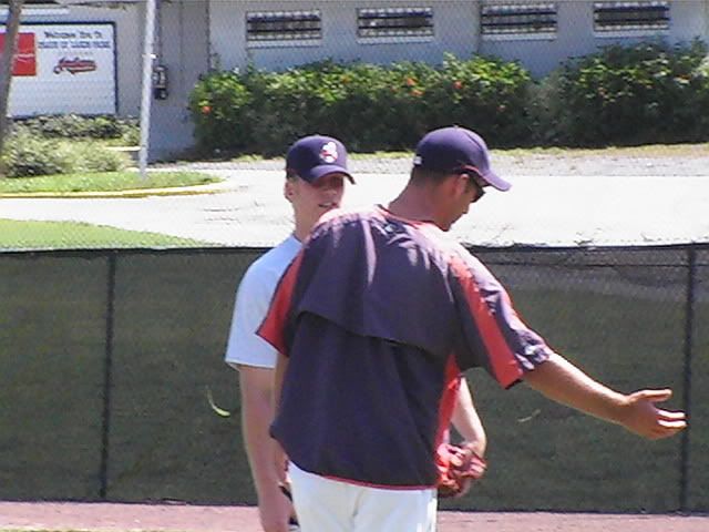 Cody Bunkelman with pitching coach Steve Lyons