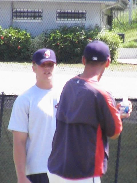 Cody Bunkelman working with pitching coach Steve Lyons
