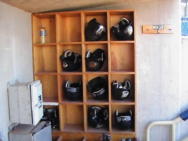 Helmet and bat rack
