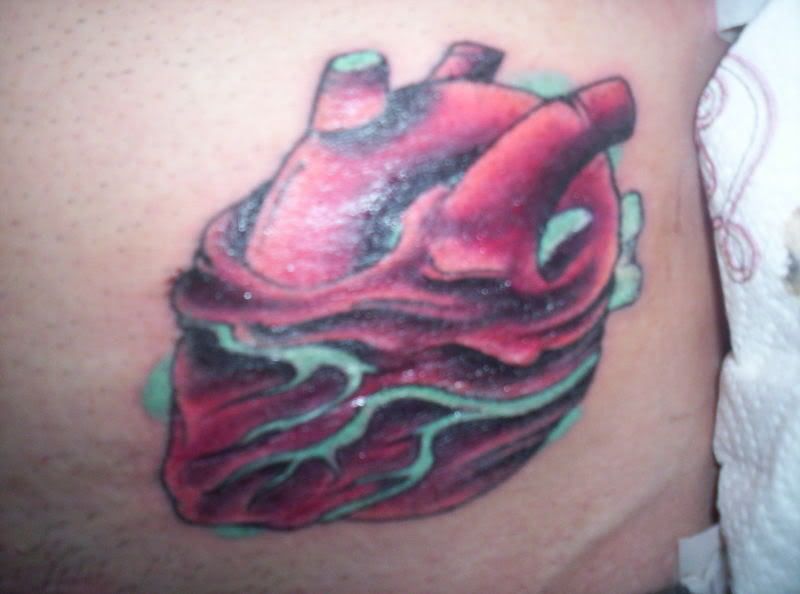 anatomical heart tattoo traditional