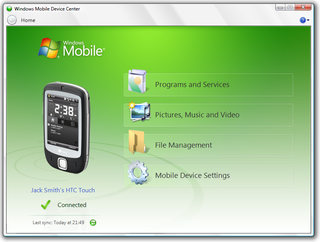 Windows Mobile Device Center (WMDC) for Windows Vista