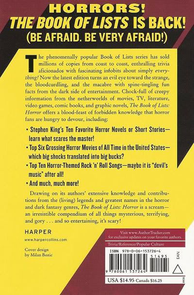 Book of Lists Horror