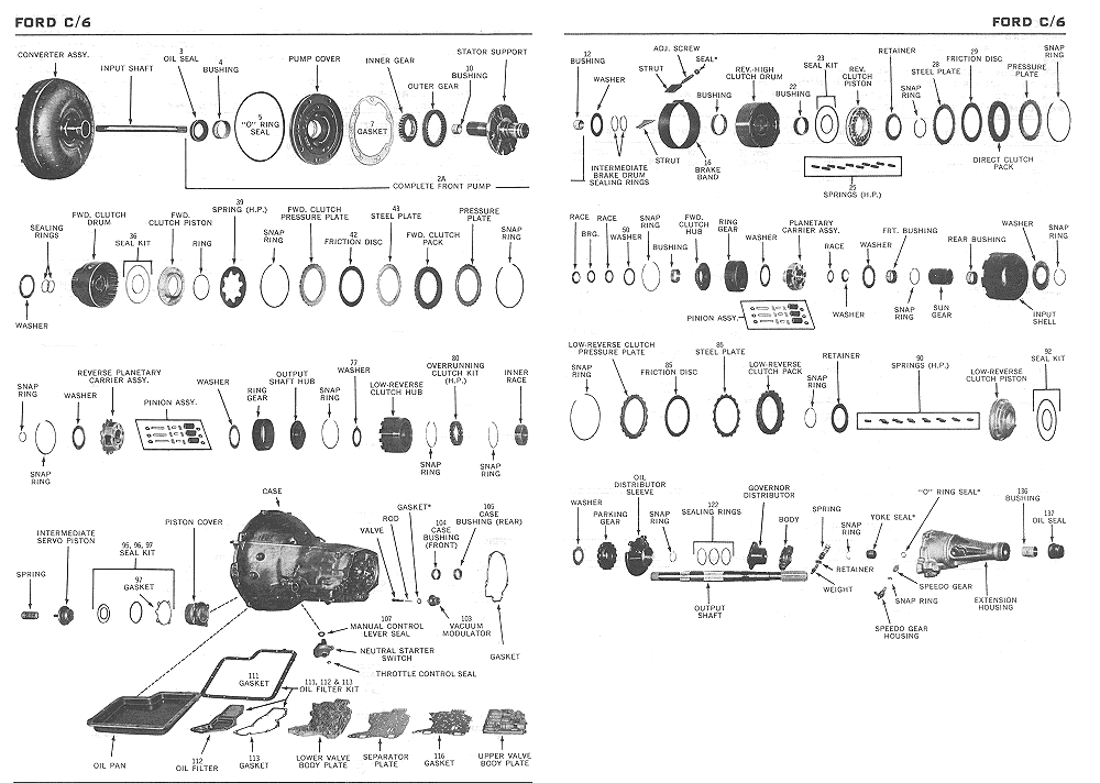 Ford C6 Transmission Parts Diagram