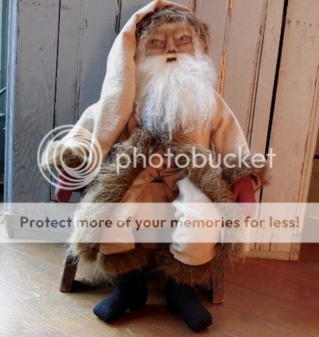 Primitive Folk Art Vintage Christmas Winter Santa Claus by Gerridrob
