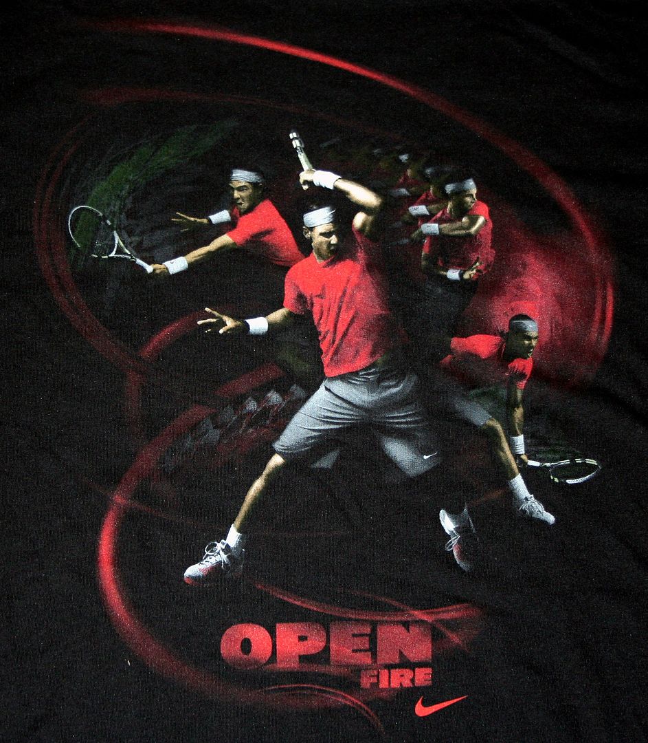 NIKE RAFAEL NADAL OPEN FIRE T SHIRT MENS S 2XL TENNIS  