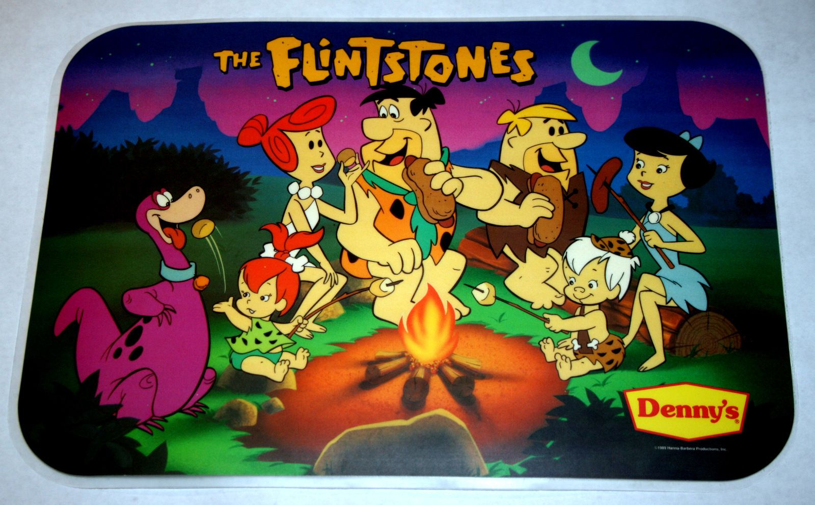 VINTAGE DENNY'S THE FLINTSTONES PLACEMATS SET OF 4 NEW NOS HANNA ...