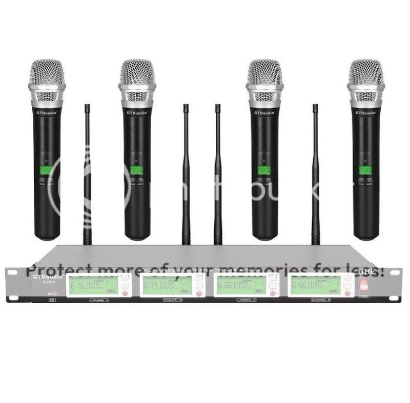 4x800 Channel UHF Diversity Wireless Microphone Mic System 