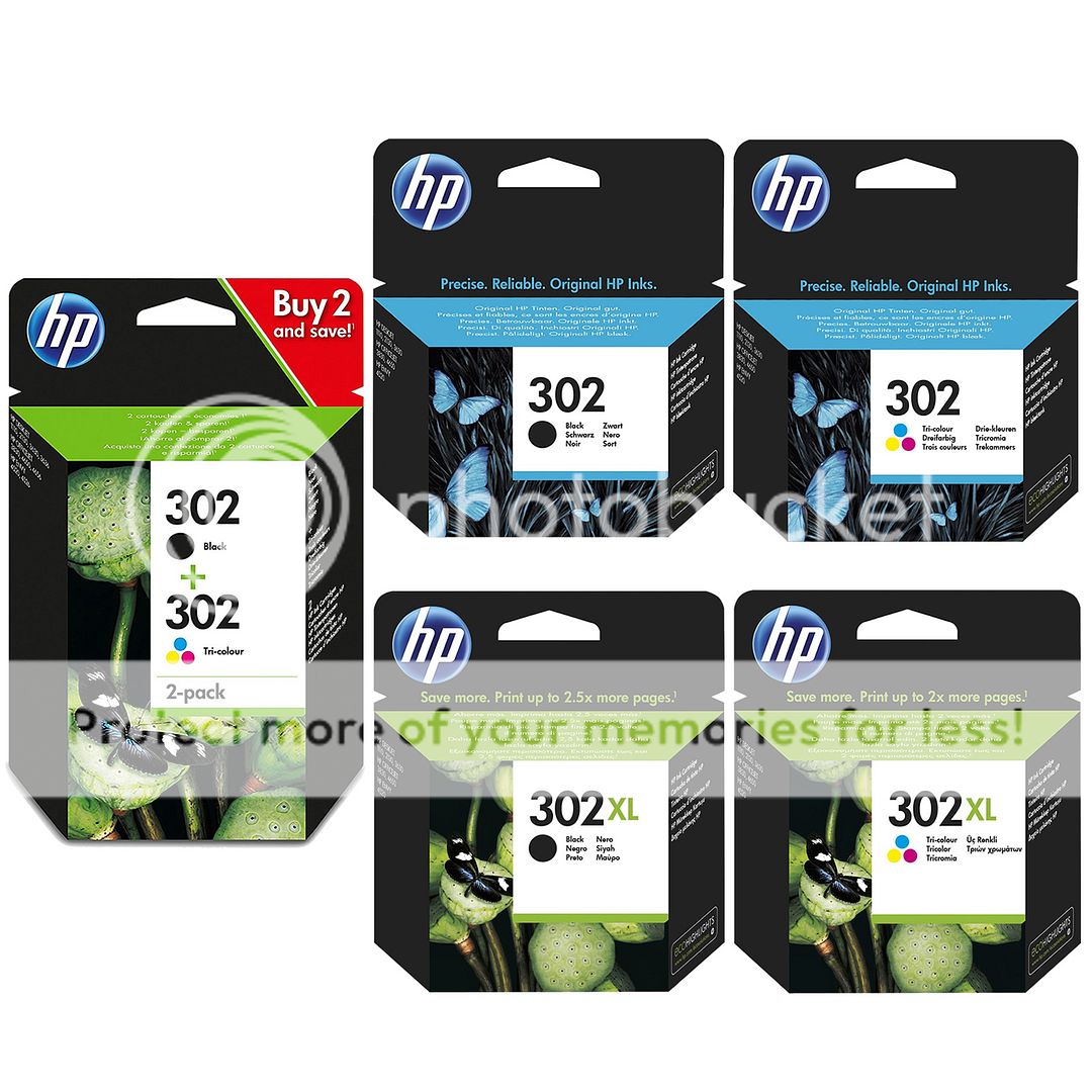 Genuine HP 302 Combo / 302XL Black and Colour Ink Cartridges *Choose