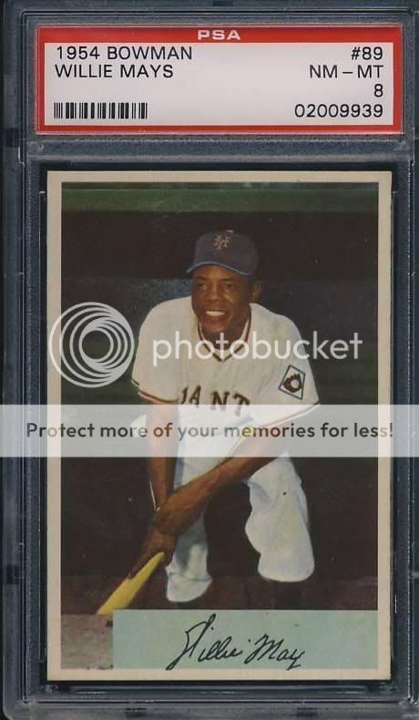 1954 BOWMAN # 89 WILLIE MAYS GRADED PSA 8  