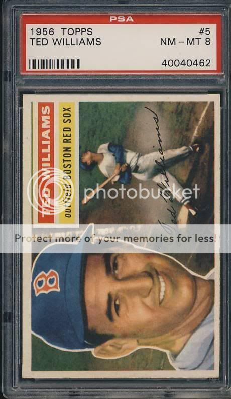 1956 TOPPS # 5 TED WILLIAMS GRADED PSA 8  