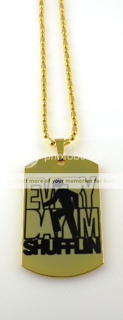 Everyday Im Shufflin LMFAO GOLD Dog Tag Necklace  