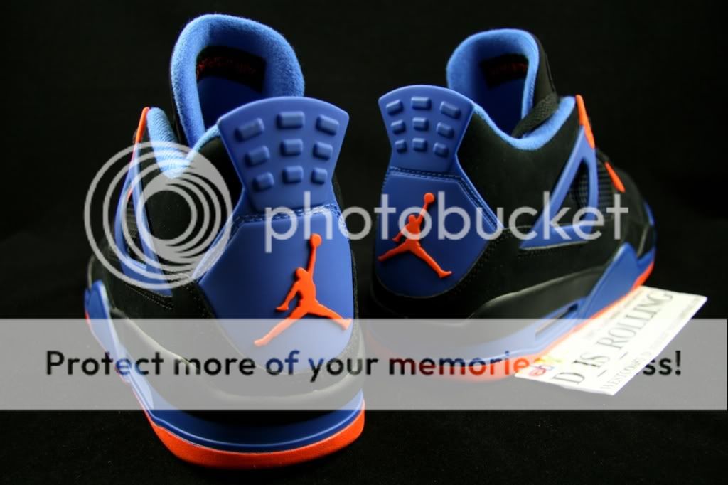   IV 4 RETRO CAVS 9 & 9.5 ROYAL BLUE ORANGE NEW YORK KNICKS AJ  